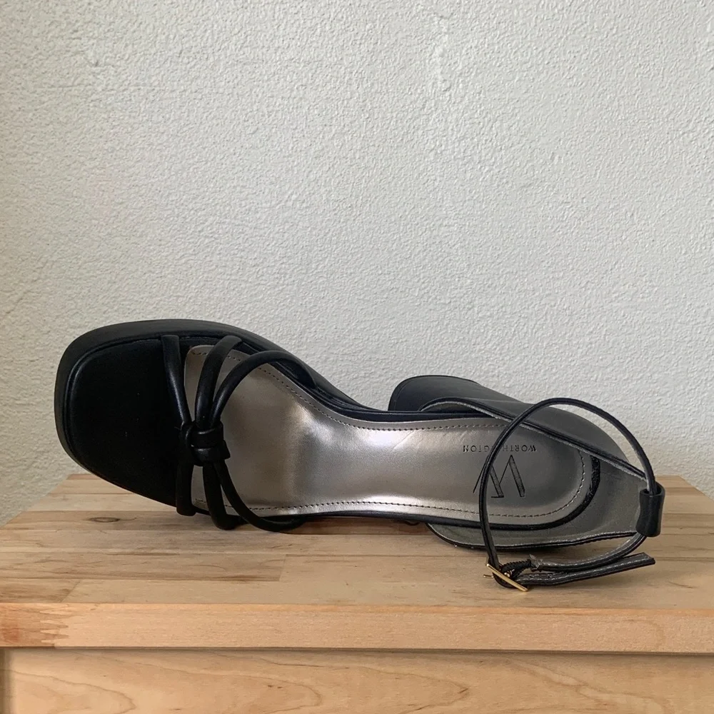 WORTHINGTON Ellsworth Slingback Chunky Heel Platform Black 7.5 - Picture 12 of 13